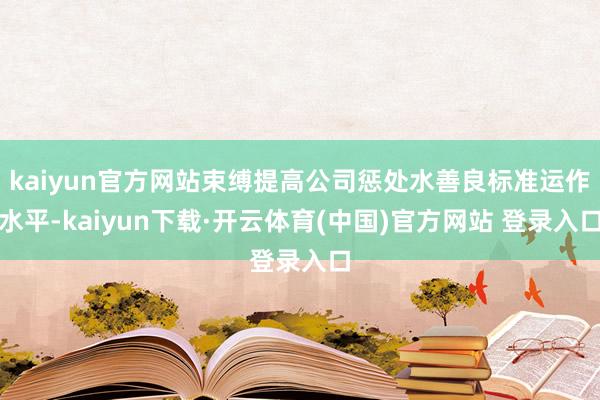 kaiyun官方网站束缚提高公司惩处水善良标准运作水平-kaiyun下载·开云体育(中国)官方网站 登录入口